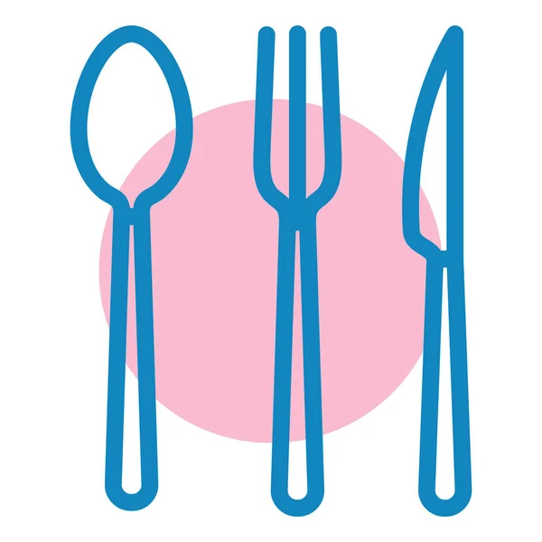 Fork Spoon Knife Icon Flat Illustration — Stock Vector