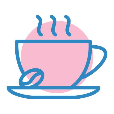 Çay fincanı ikon vektörü. Sıcak içecek tabelası. izole edilmiş sınır sembolü çizimi