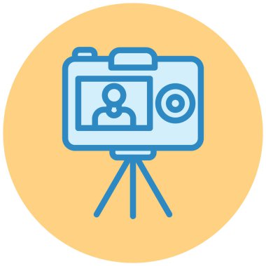 vektör kamera düz çizgi simgesi