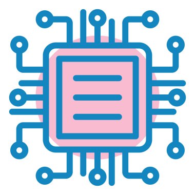 İşlemci Chip. Basit illüstrasyon