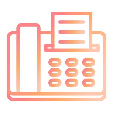 Faks makinesi. Web simgesi basit illüstrasyon 