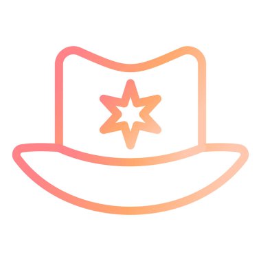 Şerif Şapka modern ikon vektör illüstrasyonu 