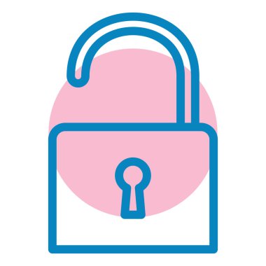 Kilit. Web simgesi basit illüstrasyon