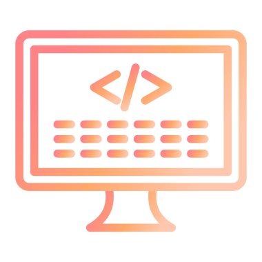 Kodlama simgesi, vektör illüstrasyonu