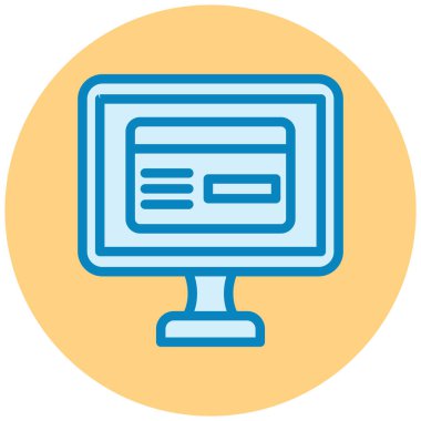 Bilgisayar. Web simgesi basit illüstrasyon