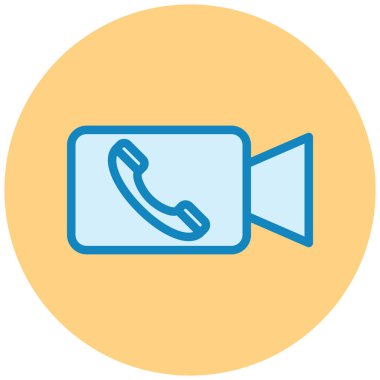 Video çağrısı. Web simgesi basit illüstrasyon