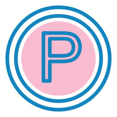 Park ediyor. Web simgesi basit illüstrasyon