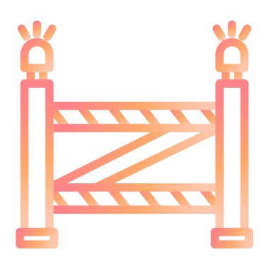 beyaz arkaplanda izole edilmiş bariyer vektör simgesi gösterimi