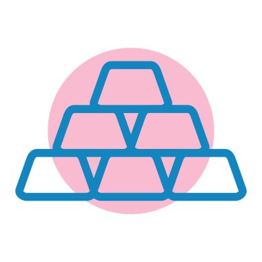 Altın çizgi simgesinin vektör illüstrasyonu