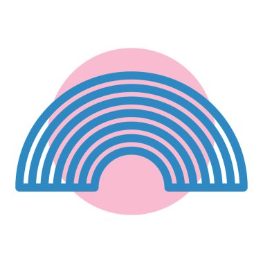 gökkuşağı renk ikonu vektörü. İnce çizgi işareti. izole edilmiş sınır sembolü çizimi