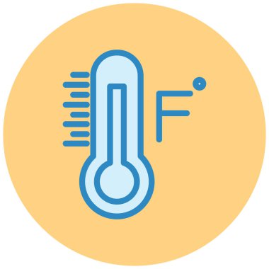 Fahrenheit sıcaklığında. Web simgesi basit illüstrasyon
