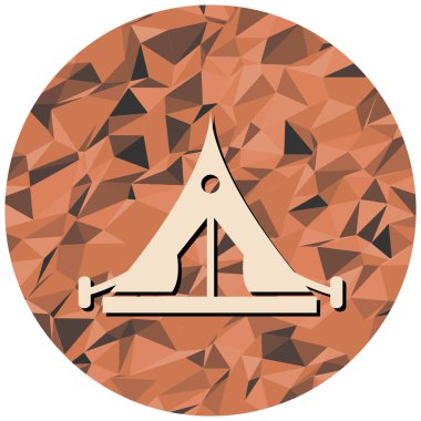 Kamp çadırı ikonu. Web tasarımı için dağ vektör simgelerinin düz çizimi