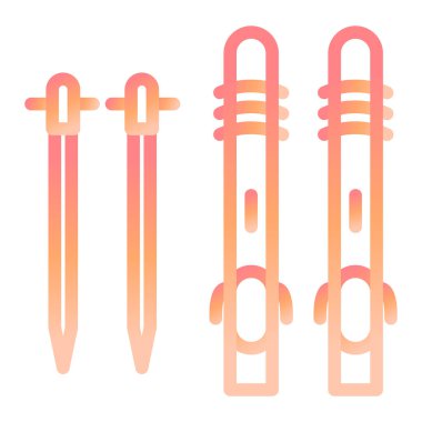 Kayaklar. Web simgesi basit illüstrasyon 