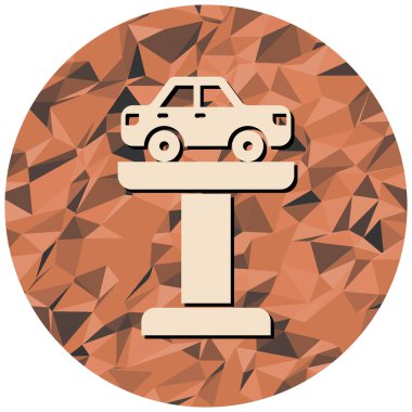 Araba ikonu. Web için yol sembolü simgelerinin düz çizimi