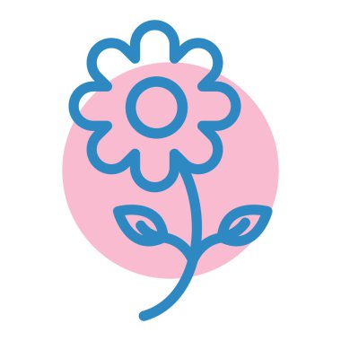 Çiçek. Web simgesi basit illüstrasyon