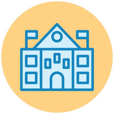 Bina. Web simgesi basit illüstrasyon