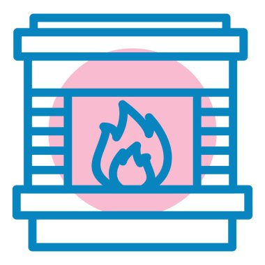 Şömine. Web simgesi basit illüstrasyon