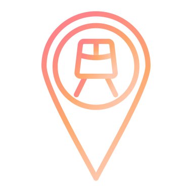 Tren Konumu ikon vektör illüstrasyonu