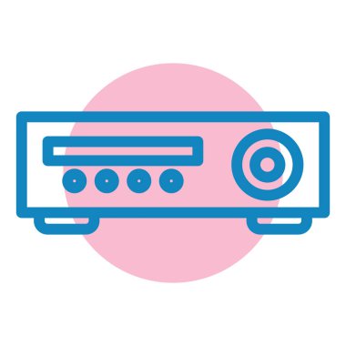 Projektör simgesi, vektör illüstrasyonu