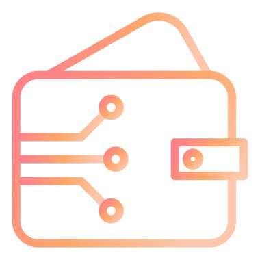 Dijital Cüzdan Modern ikon vektör illüstrasyonu 