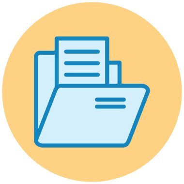 Belgeli klasör. Web simgesi basit illüstrasyon