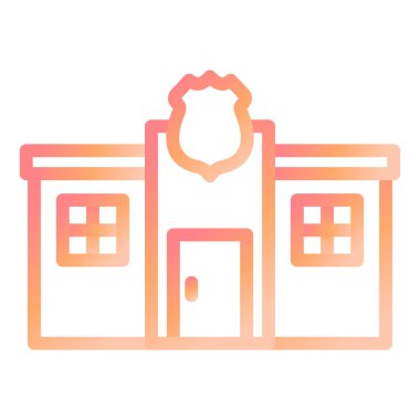 Polis merkezi modern ikon vektör illüstrasyonu 