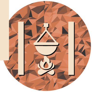 ateş yeri simgesi, vektör illüstrasyonu basit tasarım