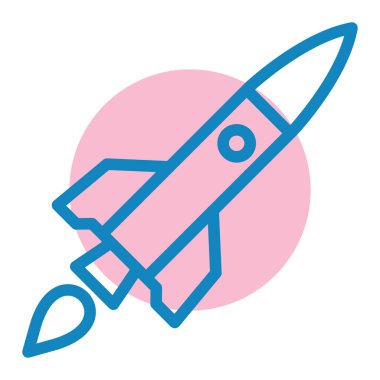 Roket. Web simgesi basit illüstrasyon