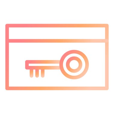 Anahtar kart. Web simgesi basit illüstrasyon 