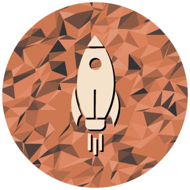 Roket. Web simgesi basit illüstrasyon