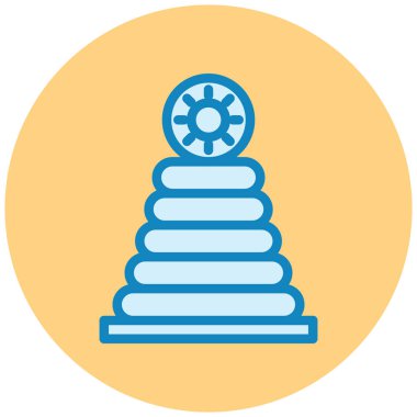 Piramit oyuncağı. Web simgesi basit illüstrasyon
