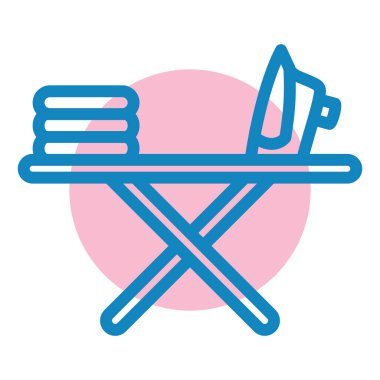 Ütü yapıyorum. Web simgesi basit illüstrasyon