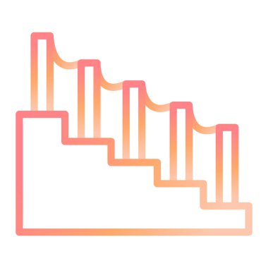 Moda stili izole edilmiş arkaplanda merdiven simgesi