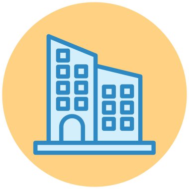 Bina. Web simgesi basit illüstrasyon