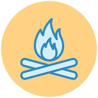 Kamp. Web simgesi basit illüstrasyon