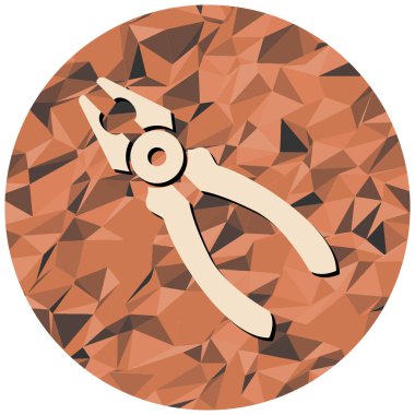 Siyah saplı tek bir kırmızı beyaz düğmenin çizimi