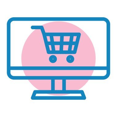 Alışveriş arabası ikon vektör illüstrasyonu