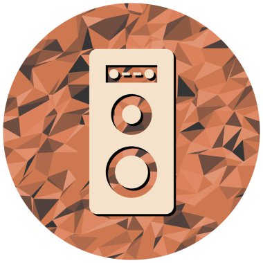 müzik çalar simgesi. Web için ses hoparlörü vektör simgelerinin düz çizimi