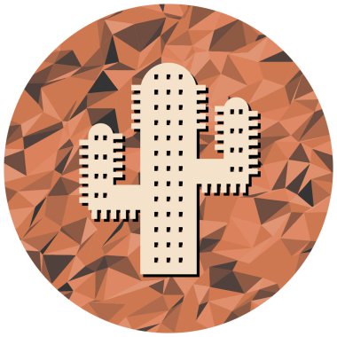 Kaktüs Simgesi Moda Tarzı İzole Arkaplan