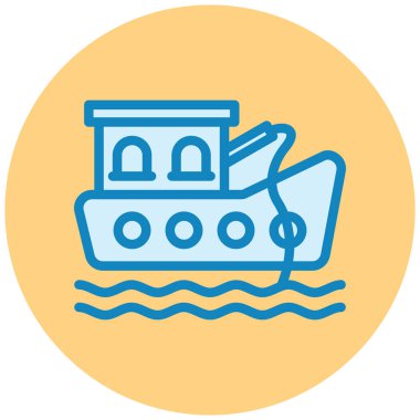 Gemi. Web simgesi basit illüstrasyon