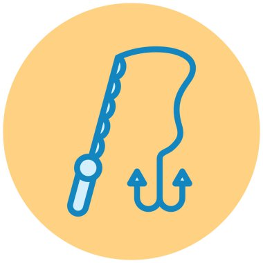 Balık tutmak. Web simgesi basit illüstrasyon