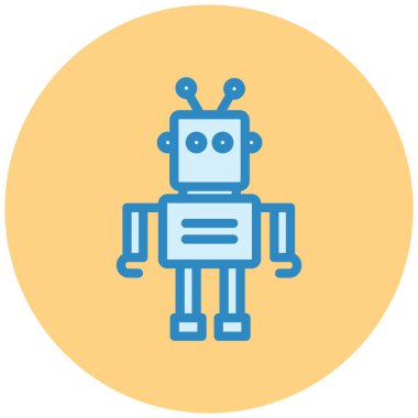 robot. Web simgesi basit illüstrasyon