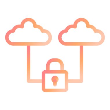Güvenli Bulut modern ikon vektör çizimi 