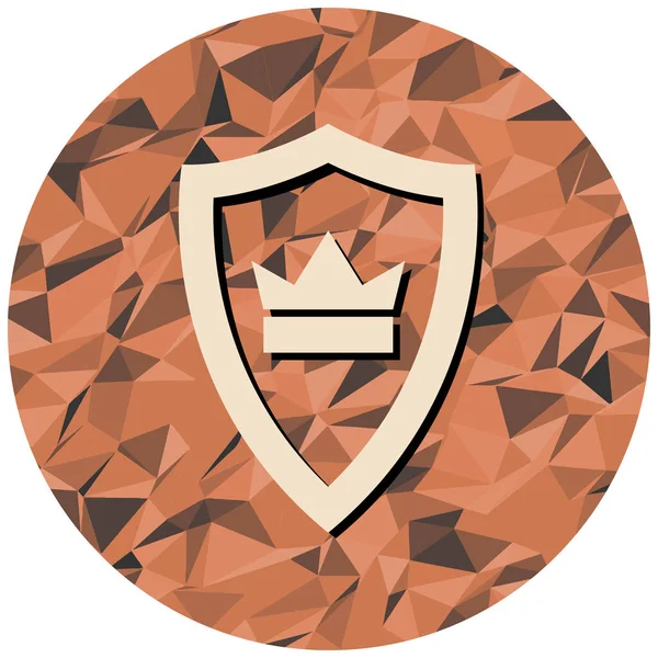 Crawn ikonlu kalkan. vektör illüstrasyonu