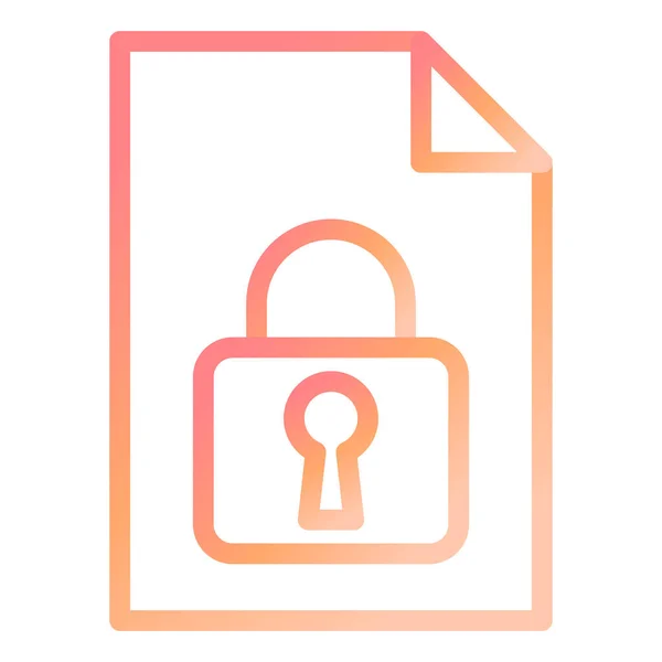 Document Lock Web Icon Simple Illustration — Stock Vector