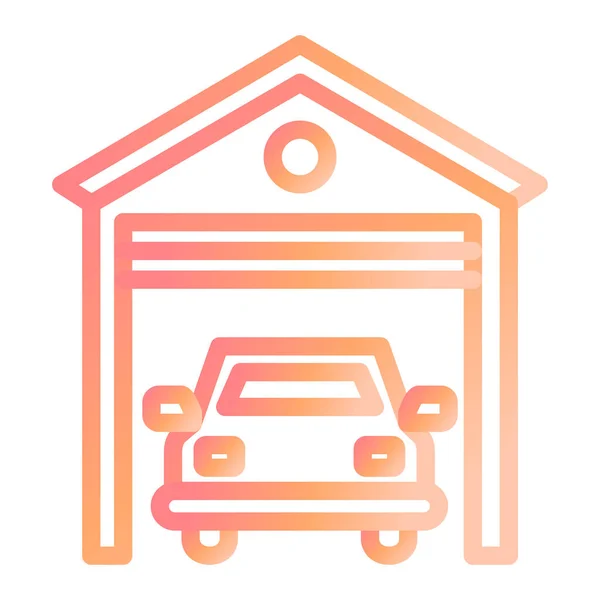 Garage Auto Icona Web — Vettoriale Stock