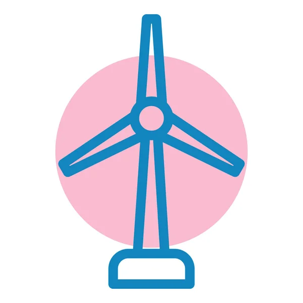 Ikona Větrné Turbíny Plochém Stylu Izolované Bílém Pozadí Symbol Větrného — Stockový vektor