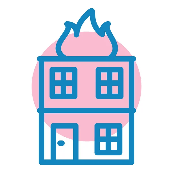 Будівля Пожежа Веб Іконка Проста Ілюстрація — стоковий вектор