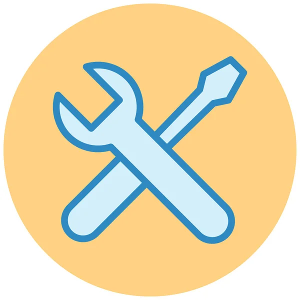 Schraubenschlüssel Web Symbol Einfache Illustration — Stockvektor