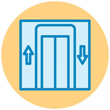 Asansör simgesi, vektör illüstrasyonu basit tasarım